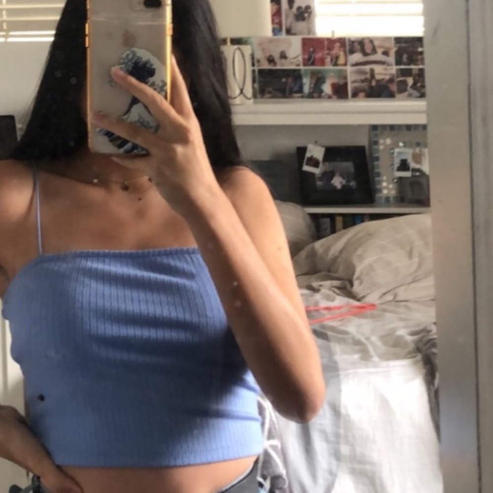 Forever 21 Blue Cropped Tank Top